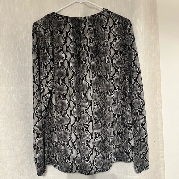 Michael Kors Snake Print Long Sleeve Blouse - Picture 2 of 5